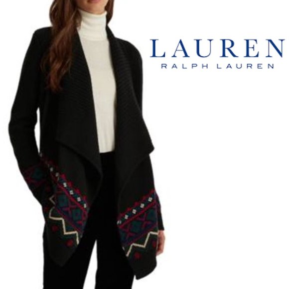 Lauren Ralph Lauren Sweaters - NWT $199 LAUREN Ralph Lauren Fair-Isle Shawl Collar Cardigan Large/Med See No…